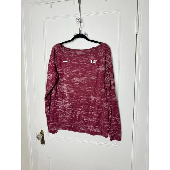 Nike T-shirt Women's Large Tall Long Sleeve University Charleston Burgundy Knit - Picture 1 of 6